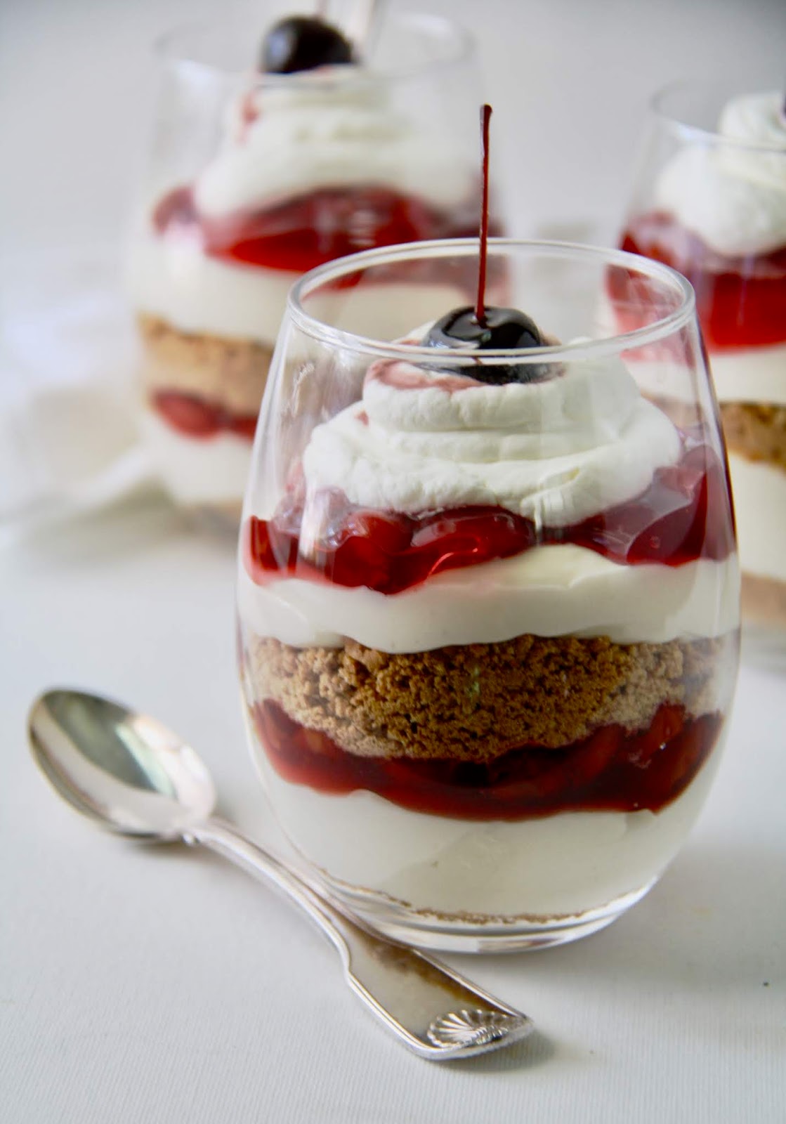salted sugared spiced™ No Bake Cherries Jubilee Cheesecake Parfaits
