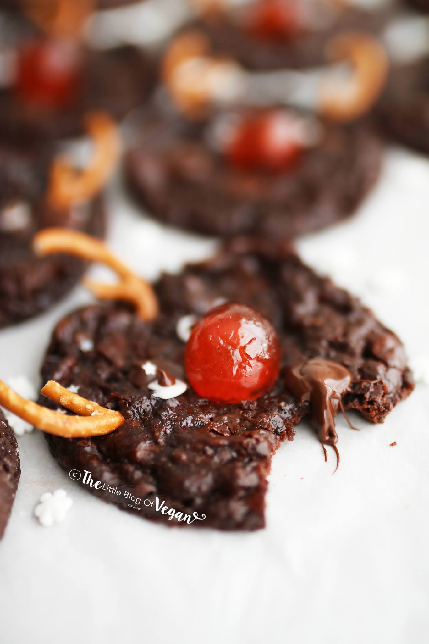 Chocolate Reindeer Brownie Cookies