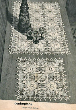 Vintage Crochet PATTERN Flowers Floral Doily Centerpiec