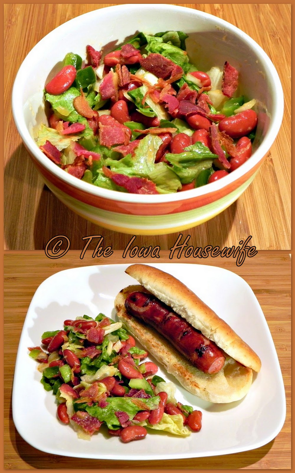 The Iowa Housewife Bean and Bacon Salad with Honey French Dressing