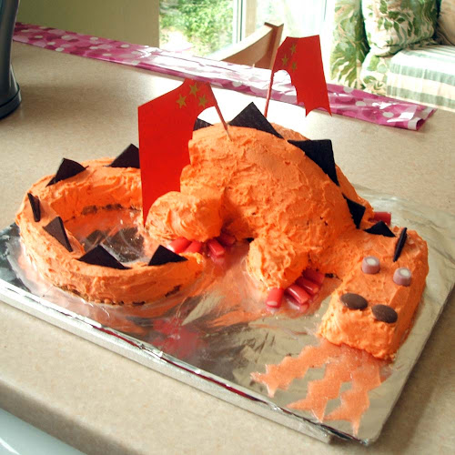 dragon themed children's party cake