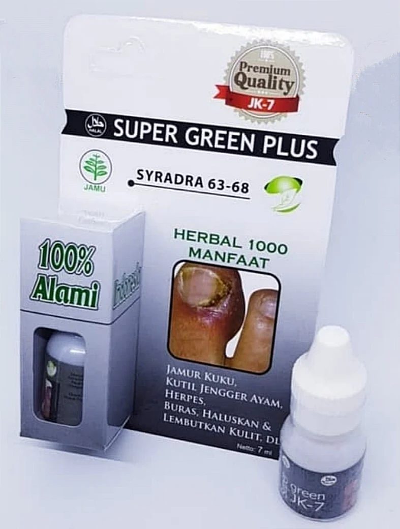 jual obat cantengan kuku jari kaki bengkak super green plus jk-7 di surabaya