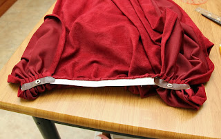 Lord Elrond cape with elastic and snaps.