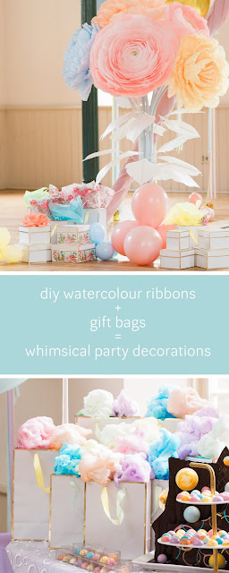 Let's get creative! Dress up gift bags with DIY watercolour ribbon.