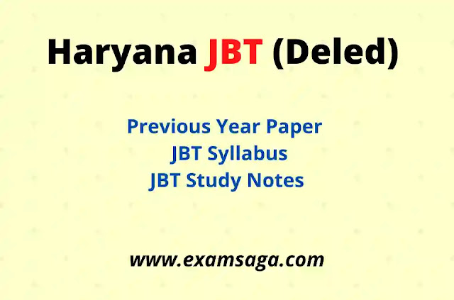 Haryana Deled (JBT) Previous Year Questions Paper Haryana Deled (JBT) Previous Year Questions Paper