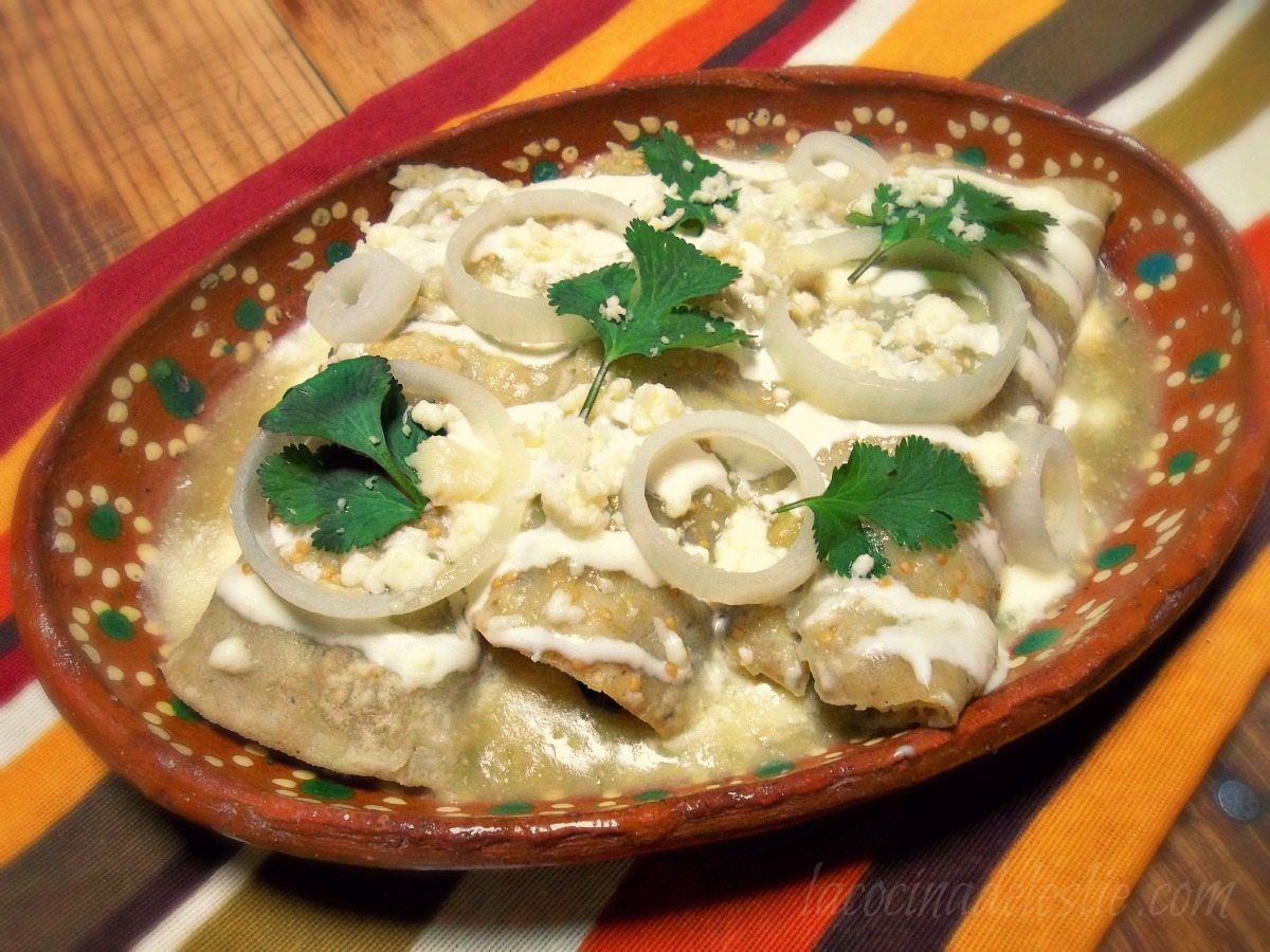 Enchiladas de Acelgas (Swiss Chard/Spinach Enchiladas) La Cocina de