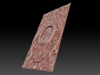 Decorative Panel with Portraits. 3D Sculpting for Production.