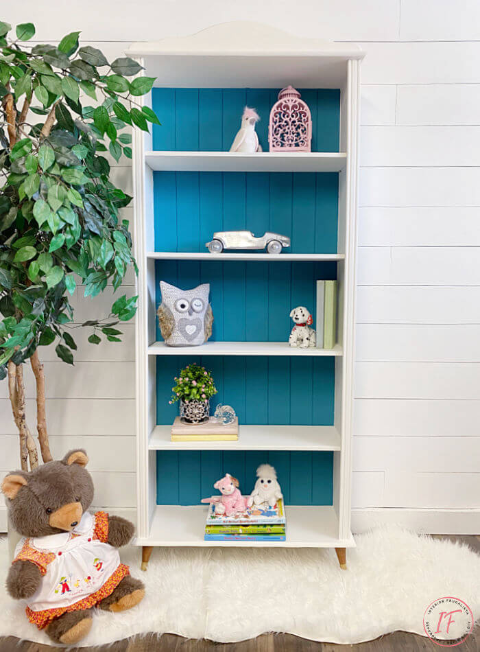 Small MidCentury Modern Nursery Bookcase Makeover Interior Frugalista