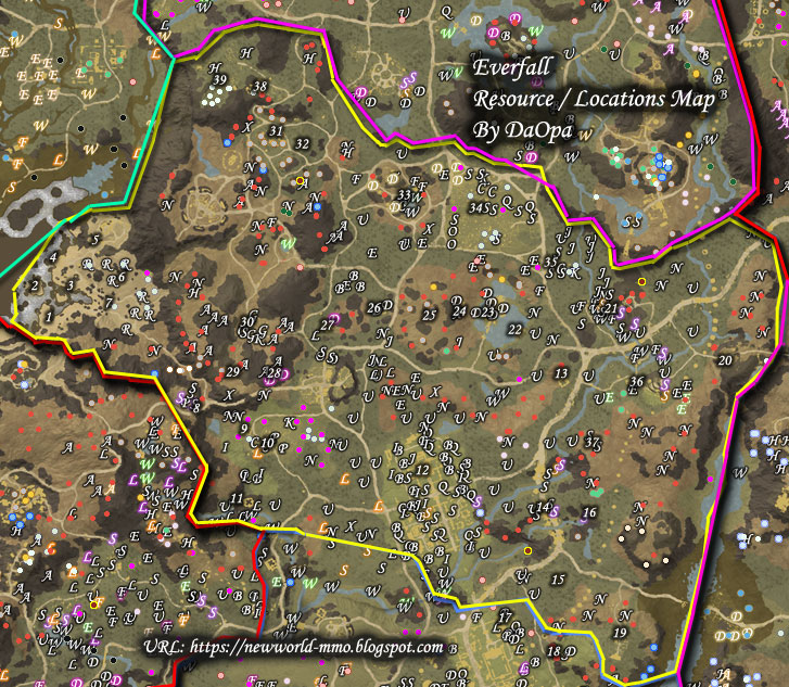 Everfall Map for New World MMO