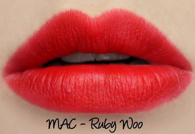 MAC The Matte Lip 2015 - Ruby Woo Lipstick Swatches & Review