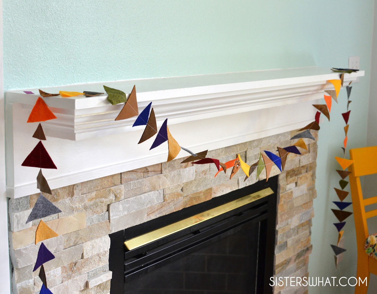 DIY felt and leather Triangle Garland