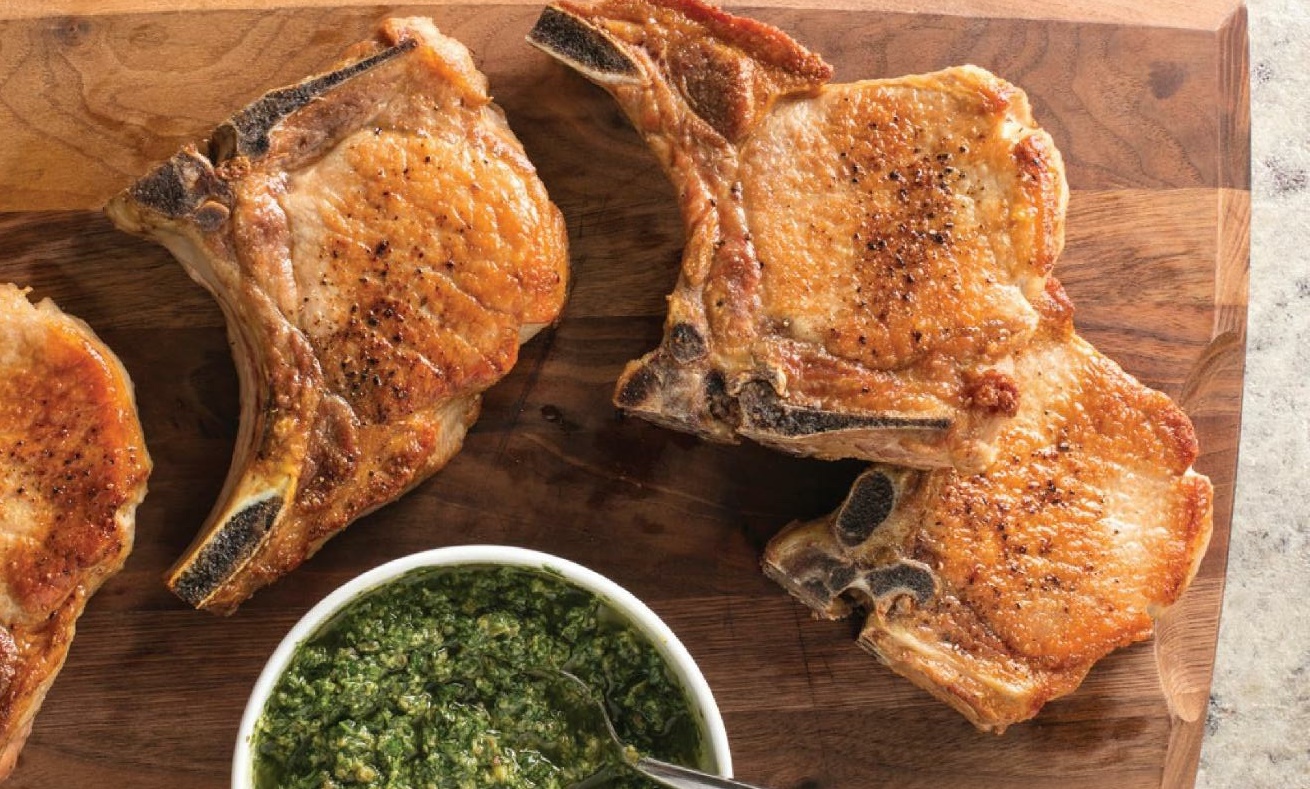 Luscious PanSeared ThickCut Pork Chops The salting procedure secret