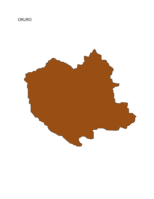 Mapa de Oruro Bolivia a color