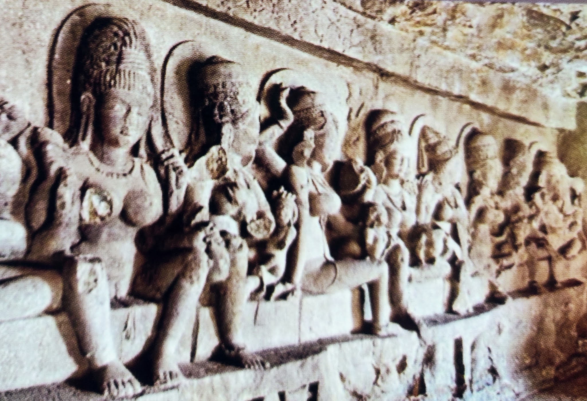 Saptamatruka, ellora caves Image contains inside view of ellora cave