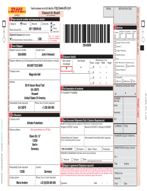 Bill Of Lading Dhl - Invoice Template