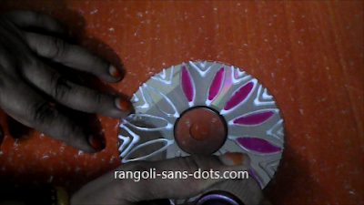 CD rangoli designs for Navratri Diwali craft | Kolam by Sudha Balaji