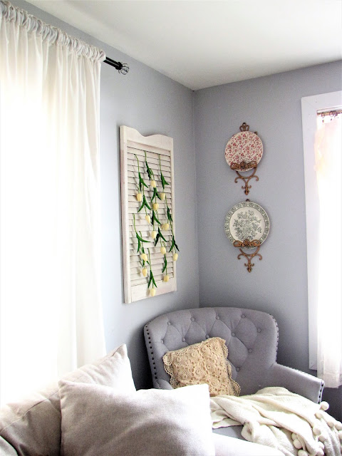 pink blue and white living room 