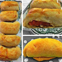  Pãezinhos de carne e queijo enrolados com paio