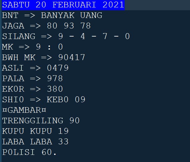 1 New Message Kode Syair Singapore 20 Februari 2021 Forum Syair Togel Hongkong Singapura Sydney