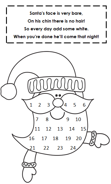 http://www.teacherspayteachers.com/Product/Santa-Advent-Count-Down-Until-Christmas-Calendar-439328