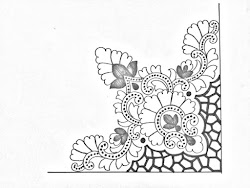 corner drawing embroidery saree sketch pencil designs cutwork draw
