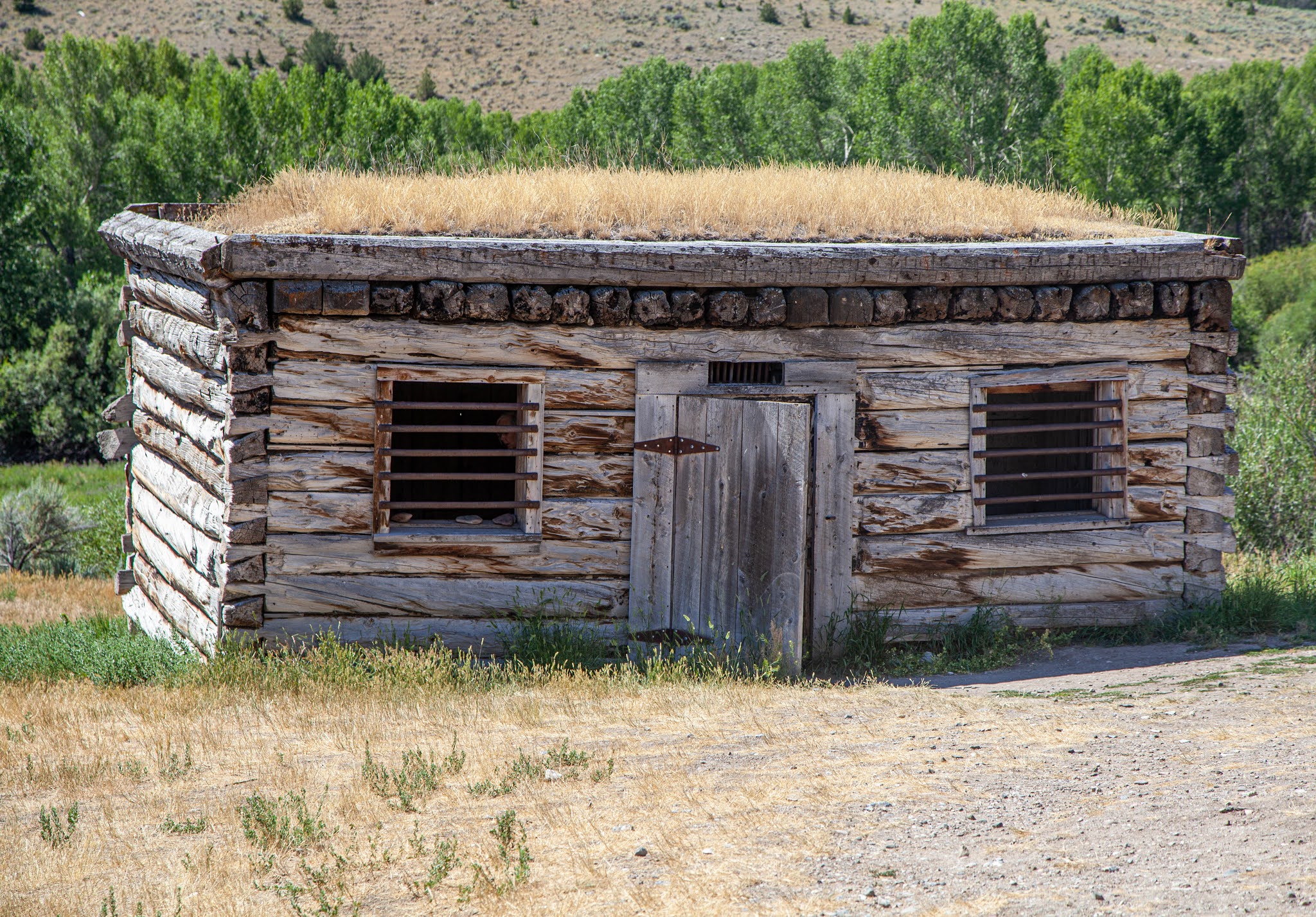 Walking Arizona Jail with a Sod Roof, Montana's First Jail, Bannack
