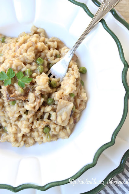 Risotto ai funghi porcini e piselli