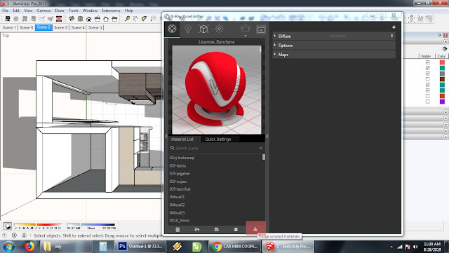 Cara meringankan kerja sketchup - Purge Unused Material Vray Sketchup Cara meringankan kerja sketchup - Purge Unused Material Vray Sketchup
