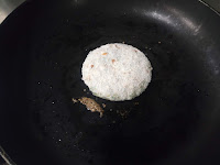 Grilling mix veg Patty on a Non stick pan for mix veg burger recipe