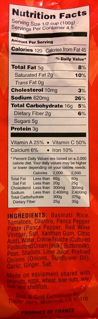 Trader Joe's Nutrition Labels: Trader Joe's Peruvian Style Chimichurri ...