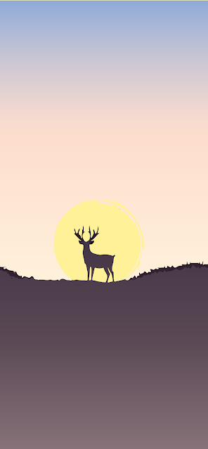 Deer at the sunset cool color wallpaper for mobile phone in hd