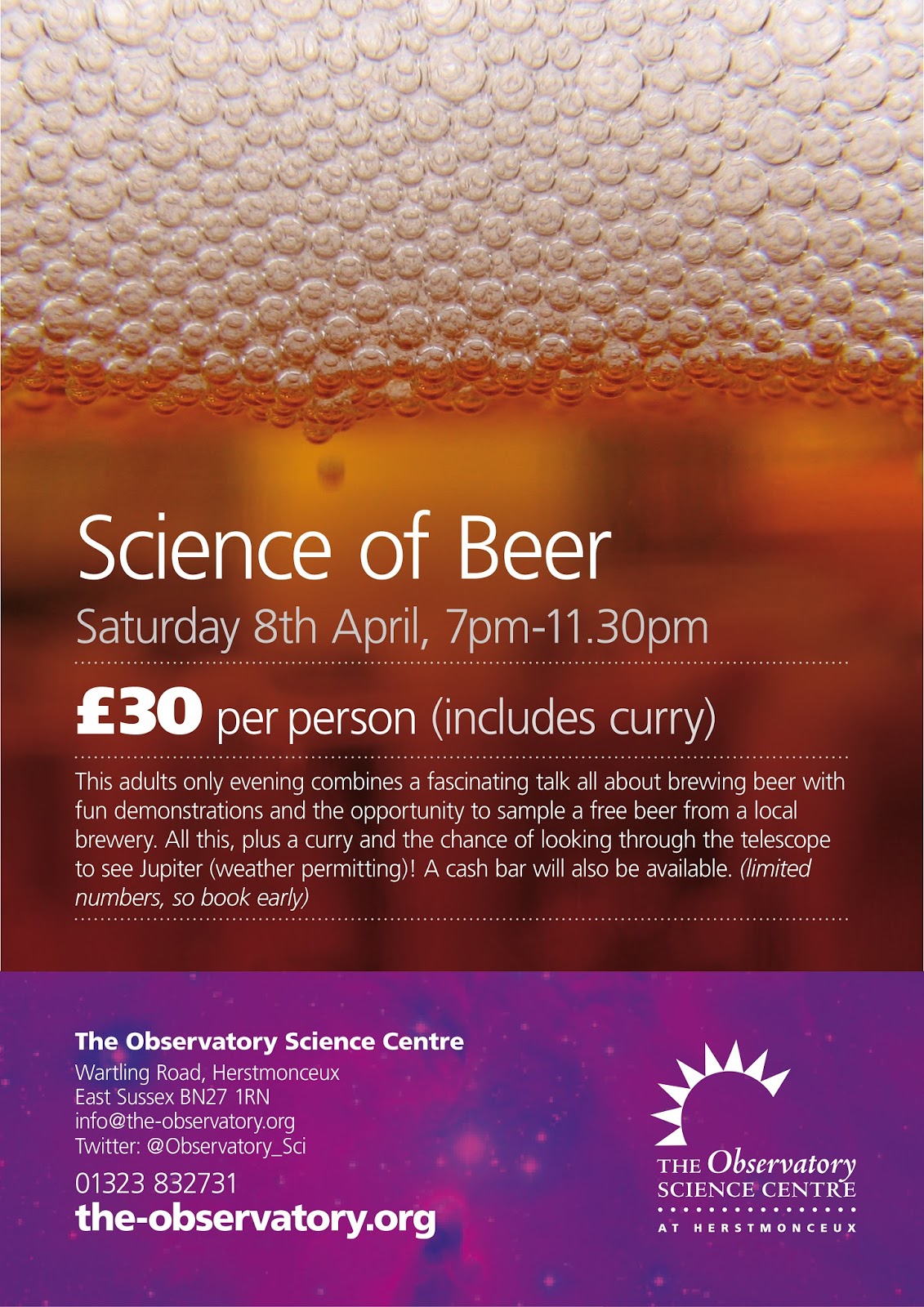 The Quaffer Science of Beer Event at the Observatory Science Centre