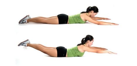 Prone to leg extensions