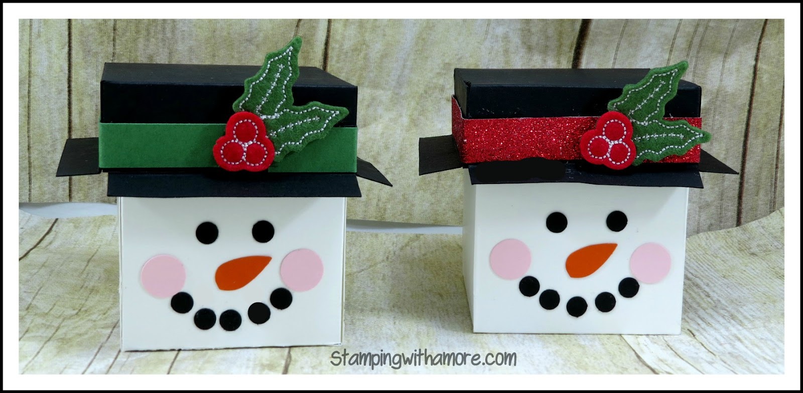 Stampingwithamore FESTIVE SNOWMAN TREAT BOX