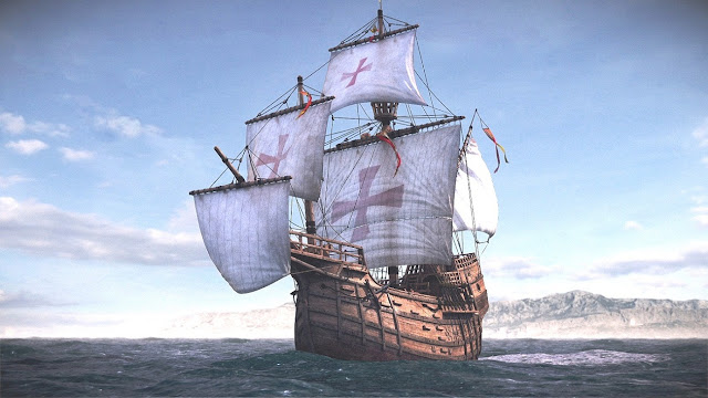 Копия каракка –  корабля Колумба «Санта Мария-Санта» XV век.