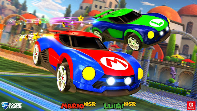 Rocket League (Switch) terá carros temáticos de Mario, Luigi e Samus