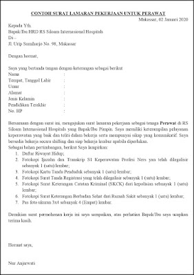 Contoh Surat Lamaran Pekerjaan Untuk Kesehatan Tanpakoma