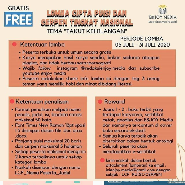 Lomba Cipta Puisi dan Cerpen Nasional