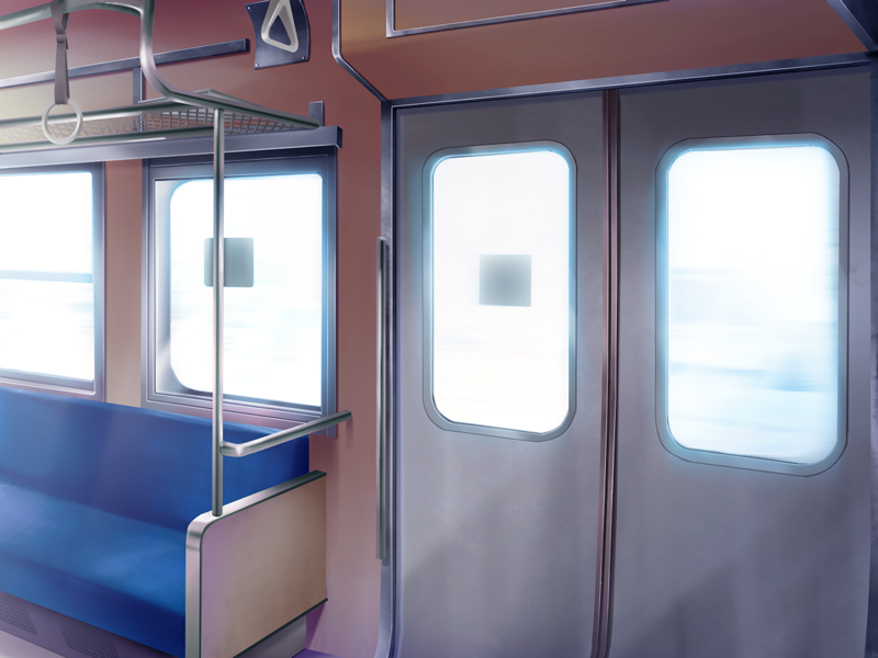 Anime Landscape: Anime Train Wagon Door Background