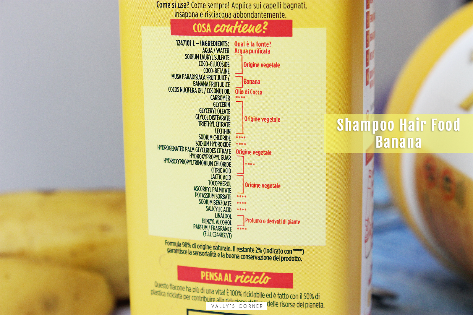 Review Garnier Hair Food Shampoo Balsamo Banana V A L L Y S C O R N E R