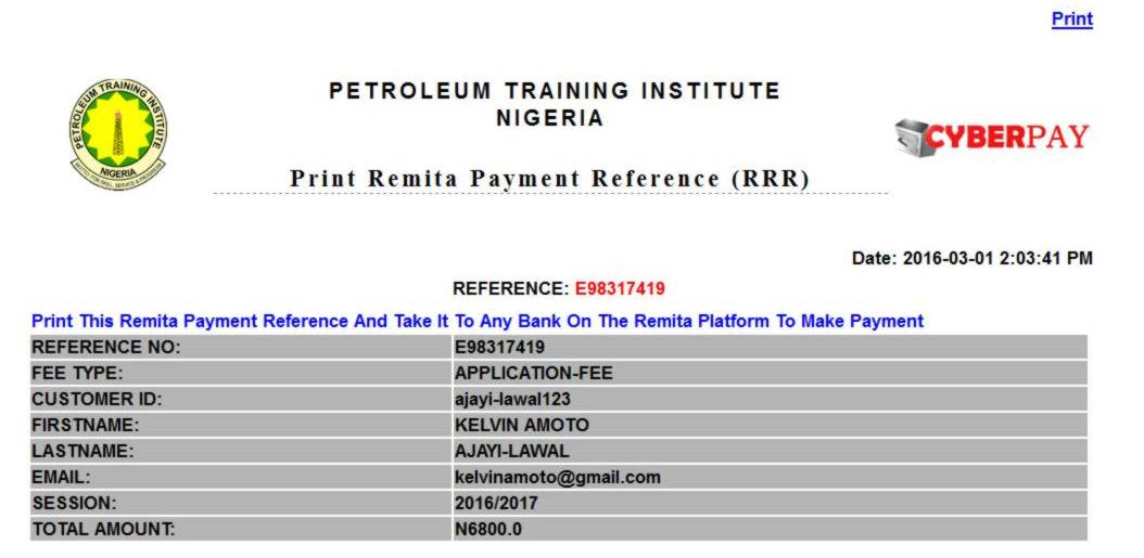 PTI remita Payment Invoice How to Generate and Obtain it. St