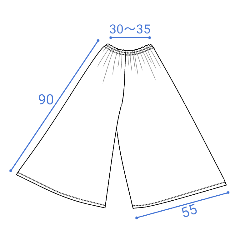 型紙 作り方 簡単スカンツ ガウチョパンツ ハンドメイド洋裁ブログ Yanのてづくり手帖 簡単大人服 子供服 小物の無料型紙と作り方