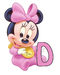 Abecedario de Minnie Bebé en Rosa. Minnie Baby in Pink Alphabet.