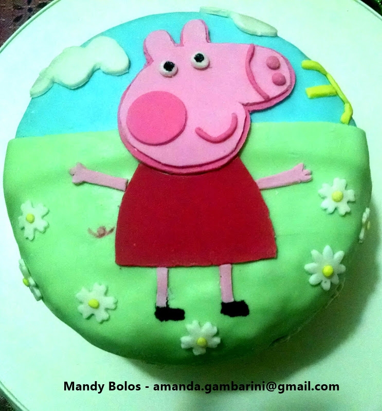 Bolos decorados da Mandy Bolo da Peppa Pig em pasta americana!