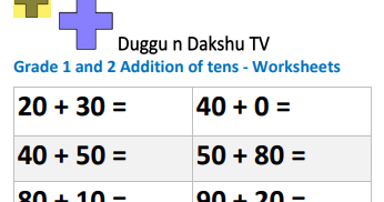 Good Living Guide: Math Worksheet 1 for Grade 1 and Grade 2- Addition