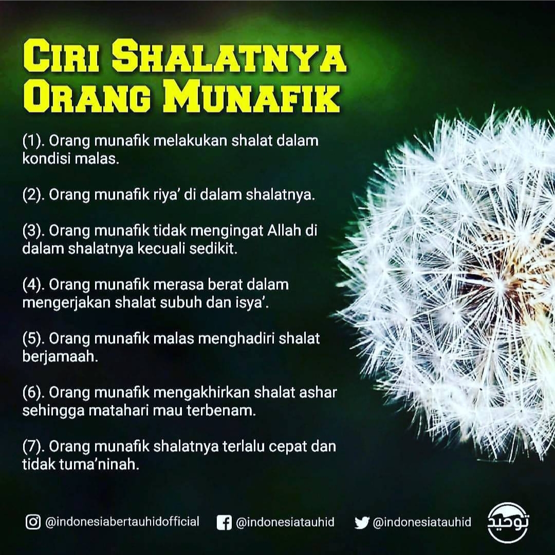 Ciri Shalat Orang Munafik