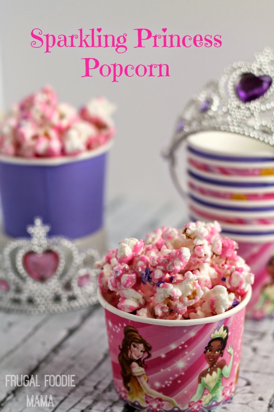 This easy & quick Sparkling Princess Popcorn is the perfect sweet & salty treat for your princess themed party.