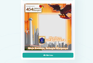 Twibbon HUT Jakarta 494 Maju Kotanya Bahagia Warganya - kanalmu