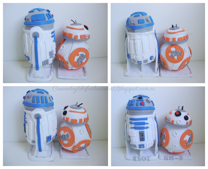 Perfiles de los Fofuchos R2-D2 y BB-8 en goma eva