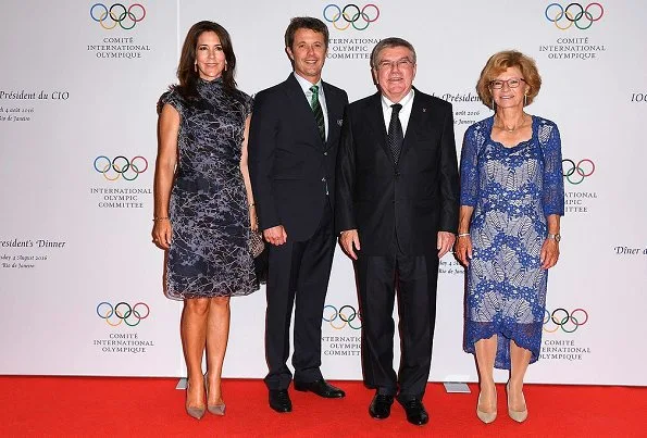 Crown Princess Mary and Crown Prince Frederik at a dinner for Rio 2016 Olympic Games. Prince Albert